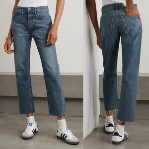 RE/DONE 70s Stove Pipe High Rise Straight Leg Jeans Button Fly Women’s Size 26